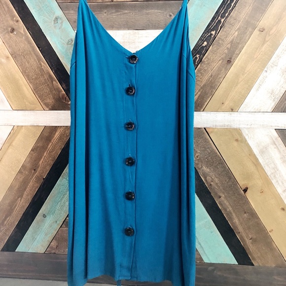 NWT Olivaceous Blue Spaghetti Strap Blouse - Picture 1 of 2